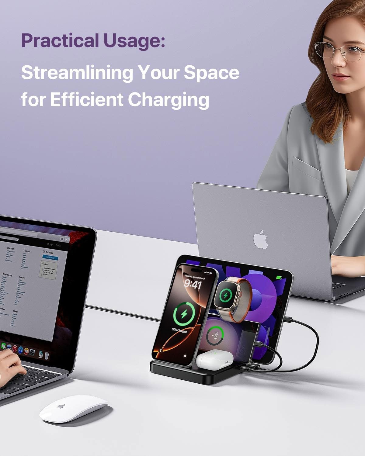5-in-1 Wireless Charging Station for iPhone, iPad, Apple Watch & AirPods