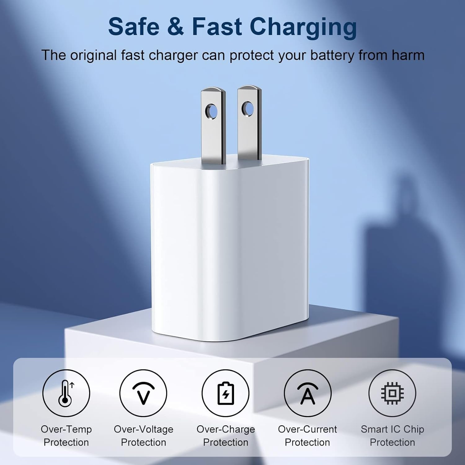 4-Pack 20W PD USB-C Fast Charger with 6FT Lightning Cable, Wall Charger Block for iPhone & iPad