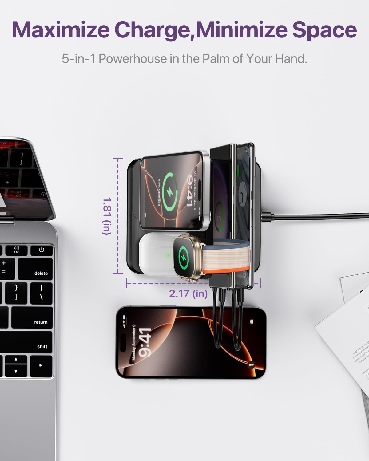 5-in-1 Wireless Charging Station for iPhone, iPad, Apple Watch & AirPods