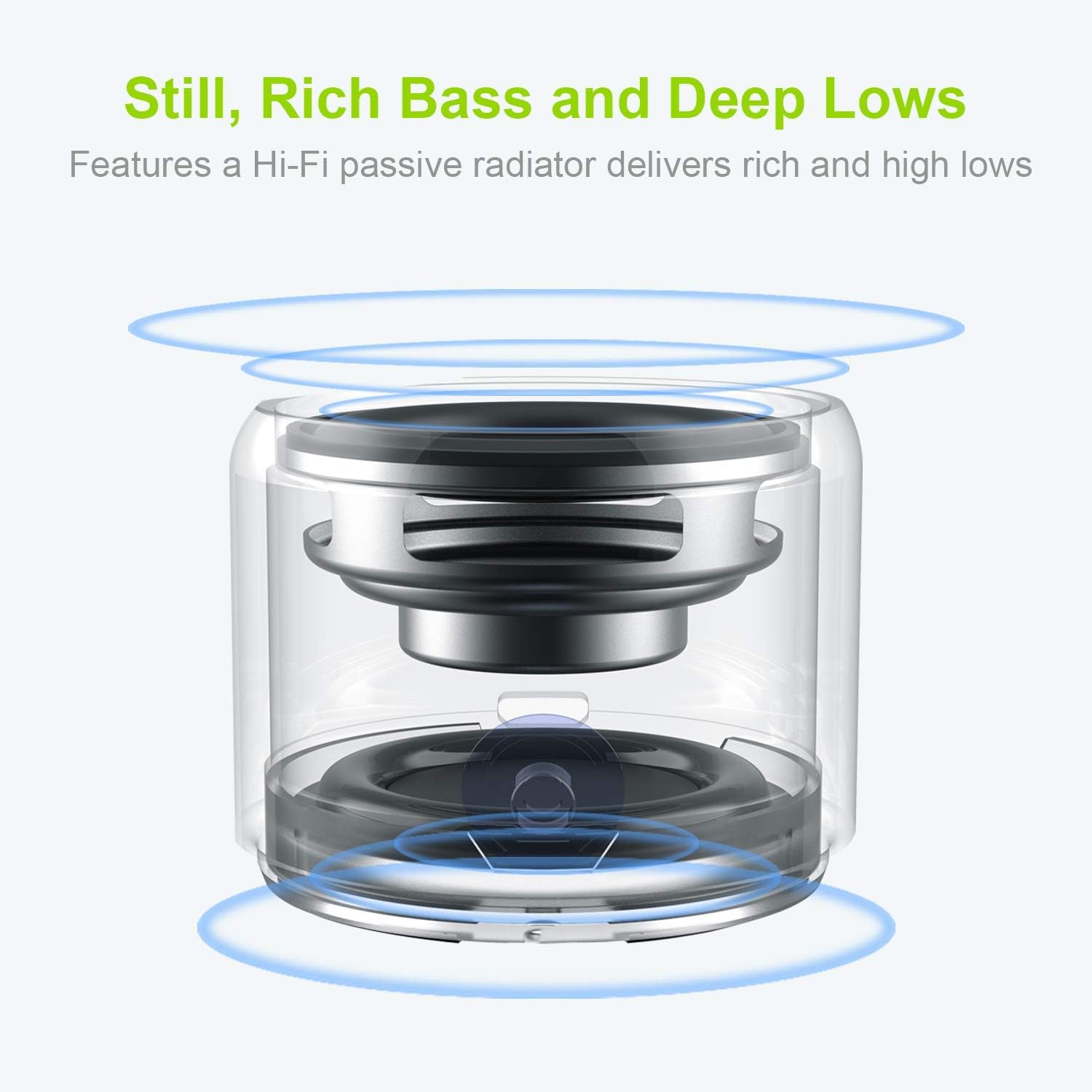 IP67 Waterproof Portable Bluetooth Speaker A106 Pro, Mini Bass Wireless Speaker with Travel Case