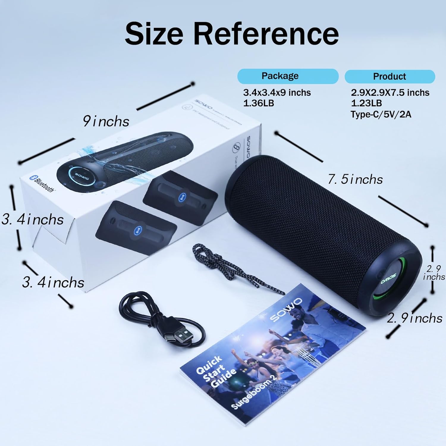 25W IPX7 Waterproof Bluetooth Speaker with Bassboom & TWS Pairing