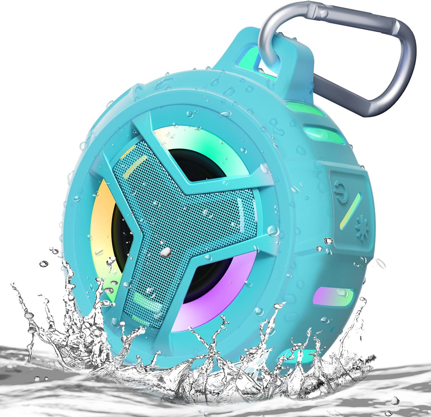 Waterproof Floating Bluetooth Shower Speaker with LED Light & TWS Pairing