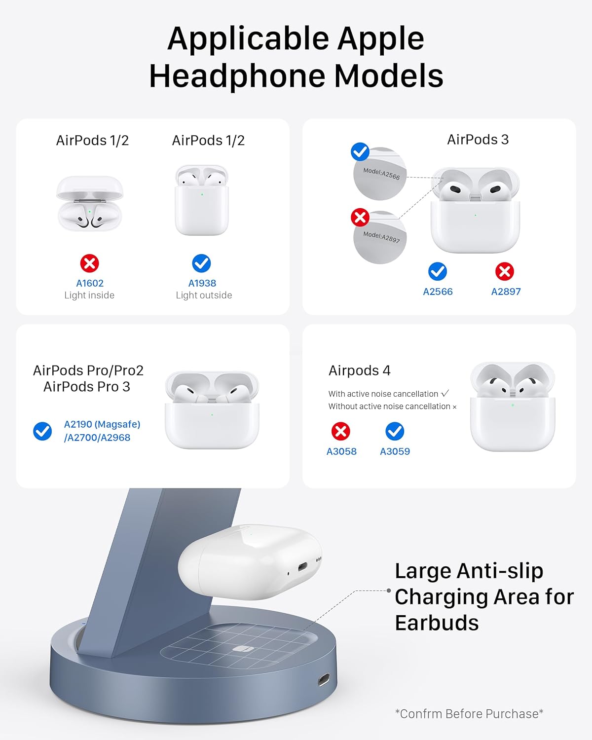 3-in-1 Wireless Charging Station for iPhone, Apple Watch & AirPods