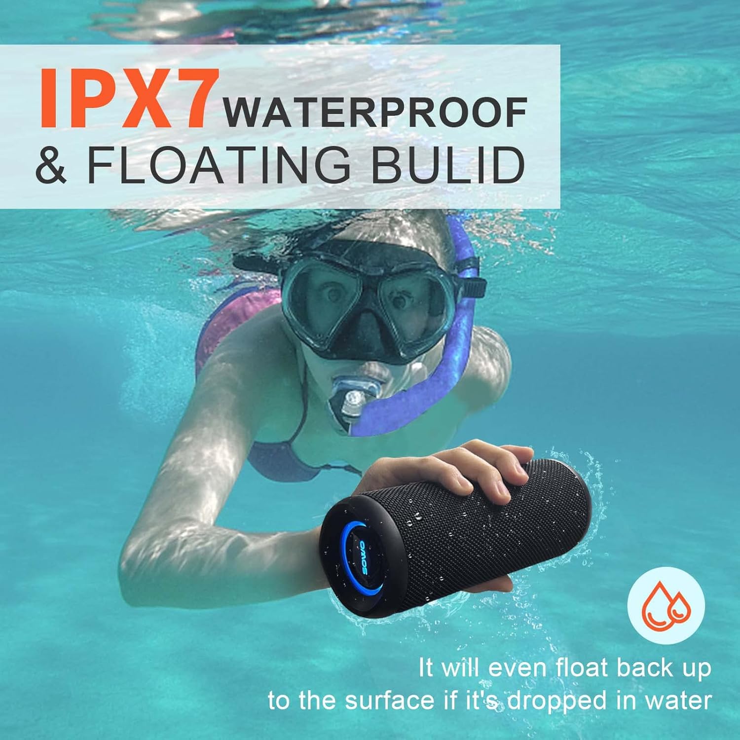 25W IPX7 Waterproof Bluetooth Speaker with Bassboom & TWS Pairing