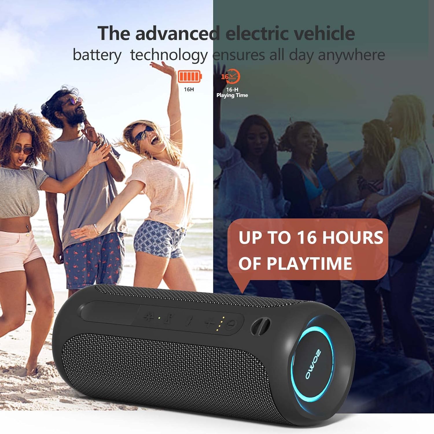 25W IPX7 Waterproof Bluetooth Speaker with Bassboom & TWS Pairing