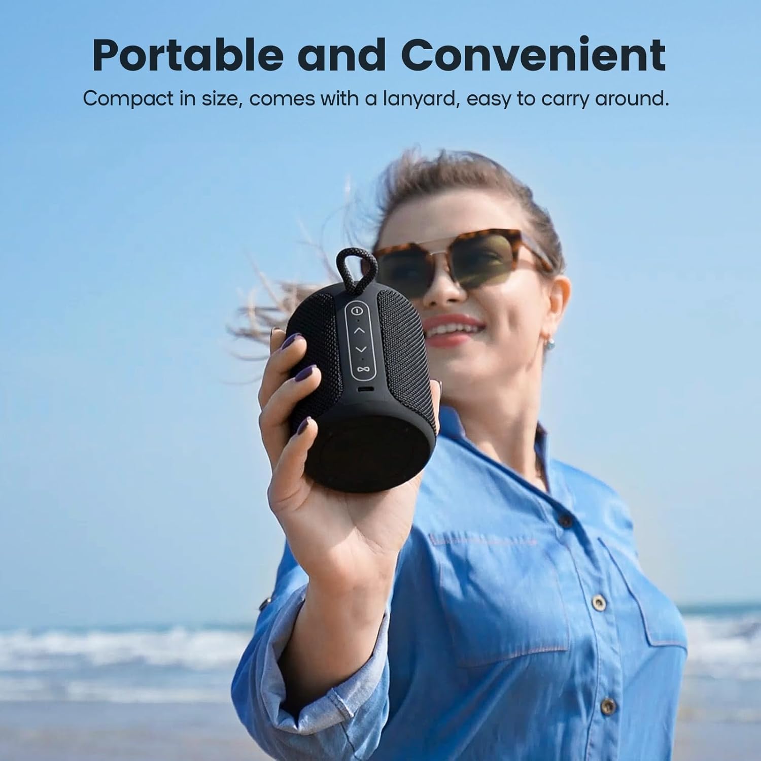 IP67 Waterproof Portable Bluetooth Speaker with RGB Lights, 15W Stereo Sound Wireless Speaker, TWS Pairing & 2500mAh Battery for Outdoor, Home, Party & Beach