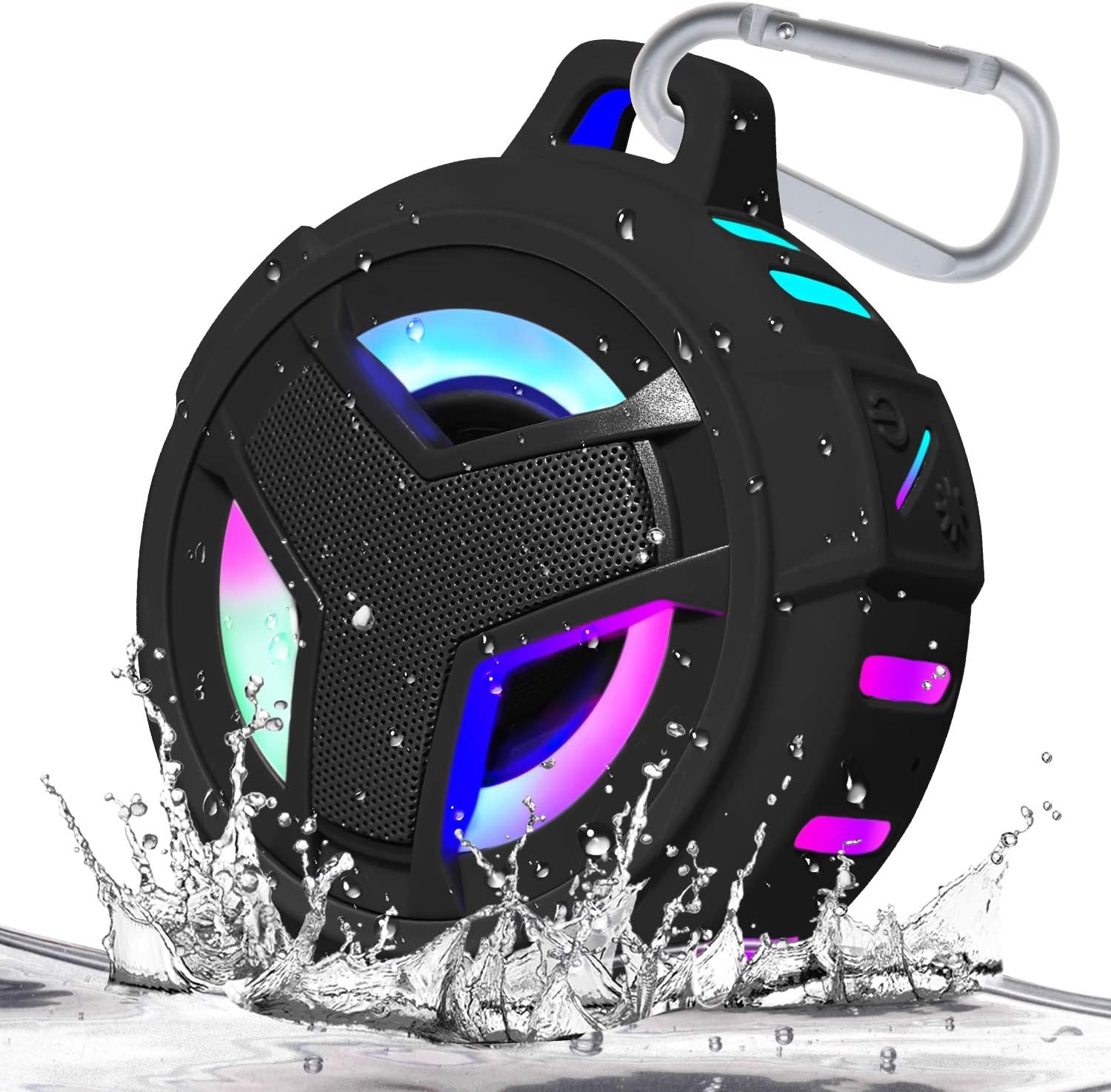 Waterproof Floating Bluetooth Shower Speaker with LED Light & TWS Pairing
