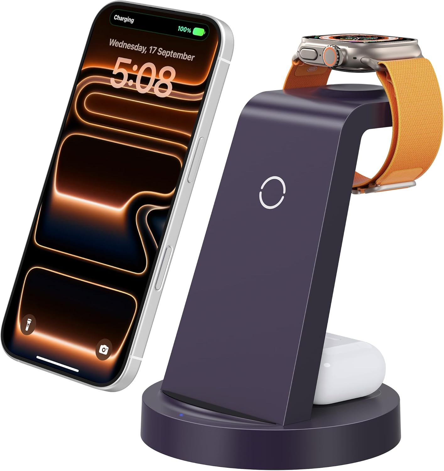 3-in-1 Wireless Charging Station for iPhone, Apple Watch & AirPods