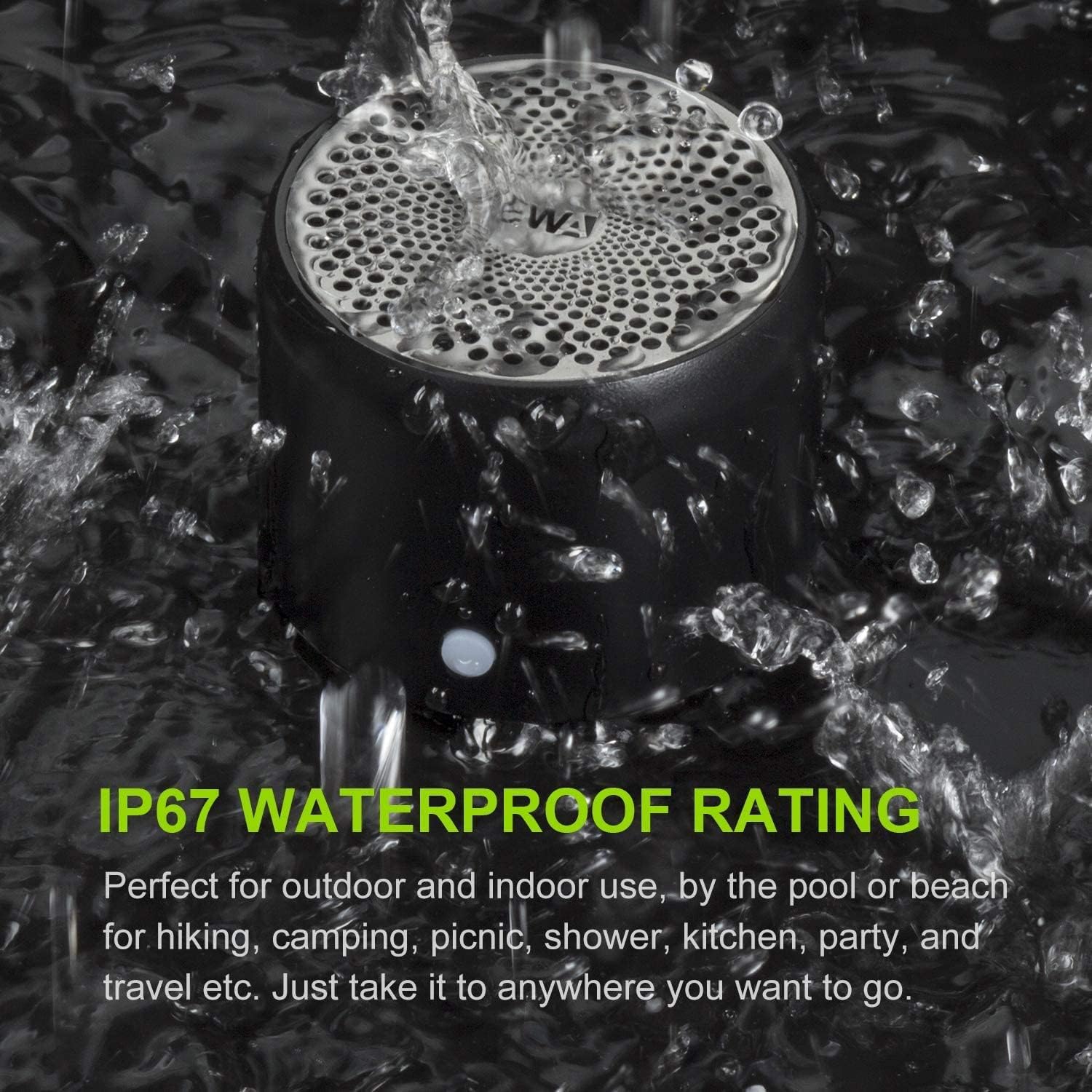 IP67 Waterproof Portable Bluetooth Speaker A106 Pro, Mini Bass Wireless Speaker with Travel Case