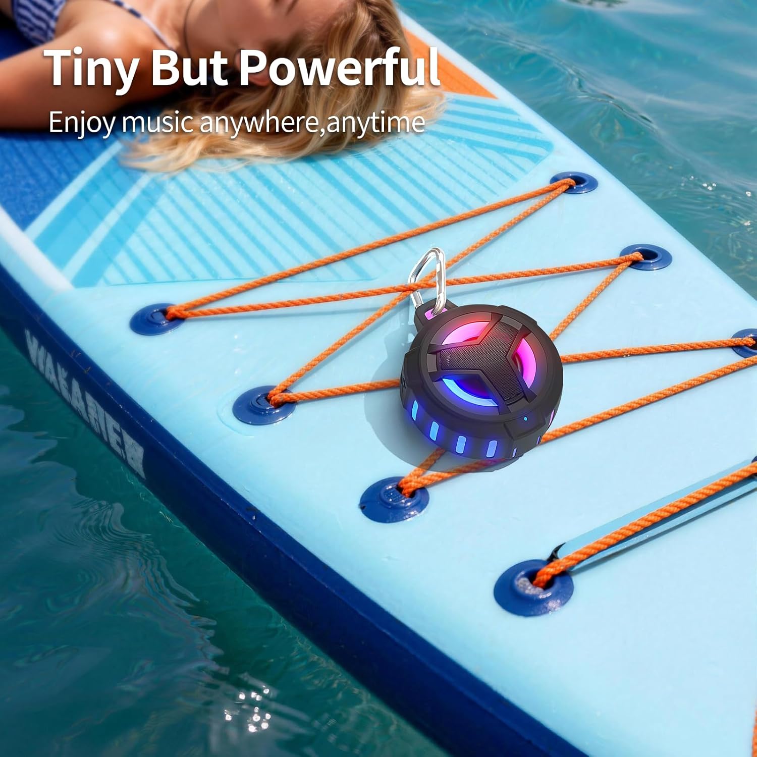 Waterproof Floating Bluetooth Shower Speaker with LED Light & TWS Pairing