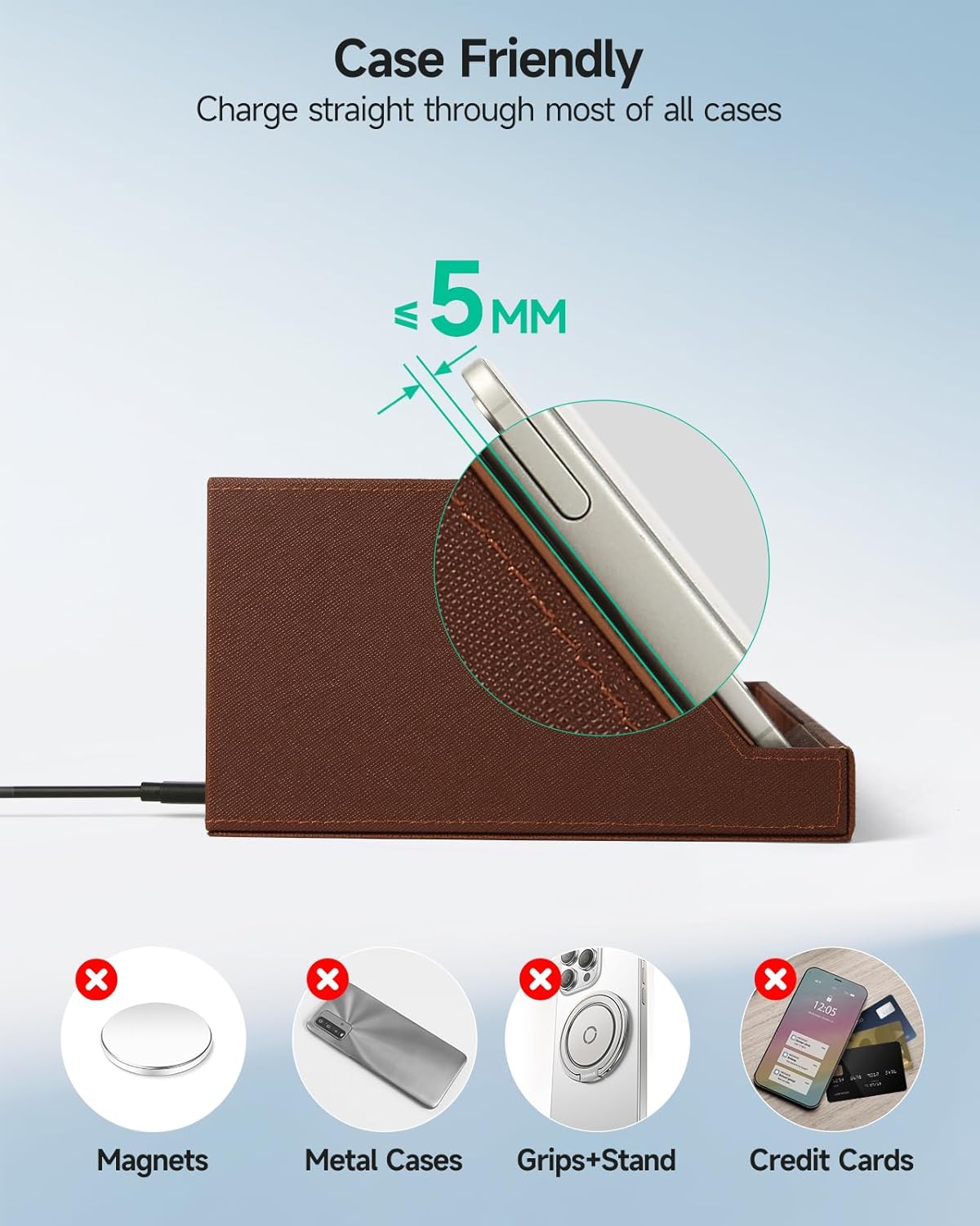 Wireless Charging Station with Desk Organizer, Fast Charger for iPhone