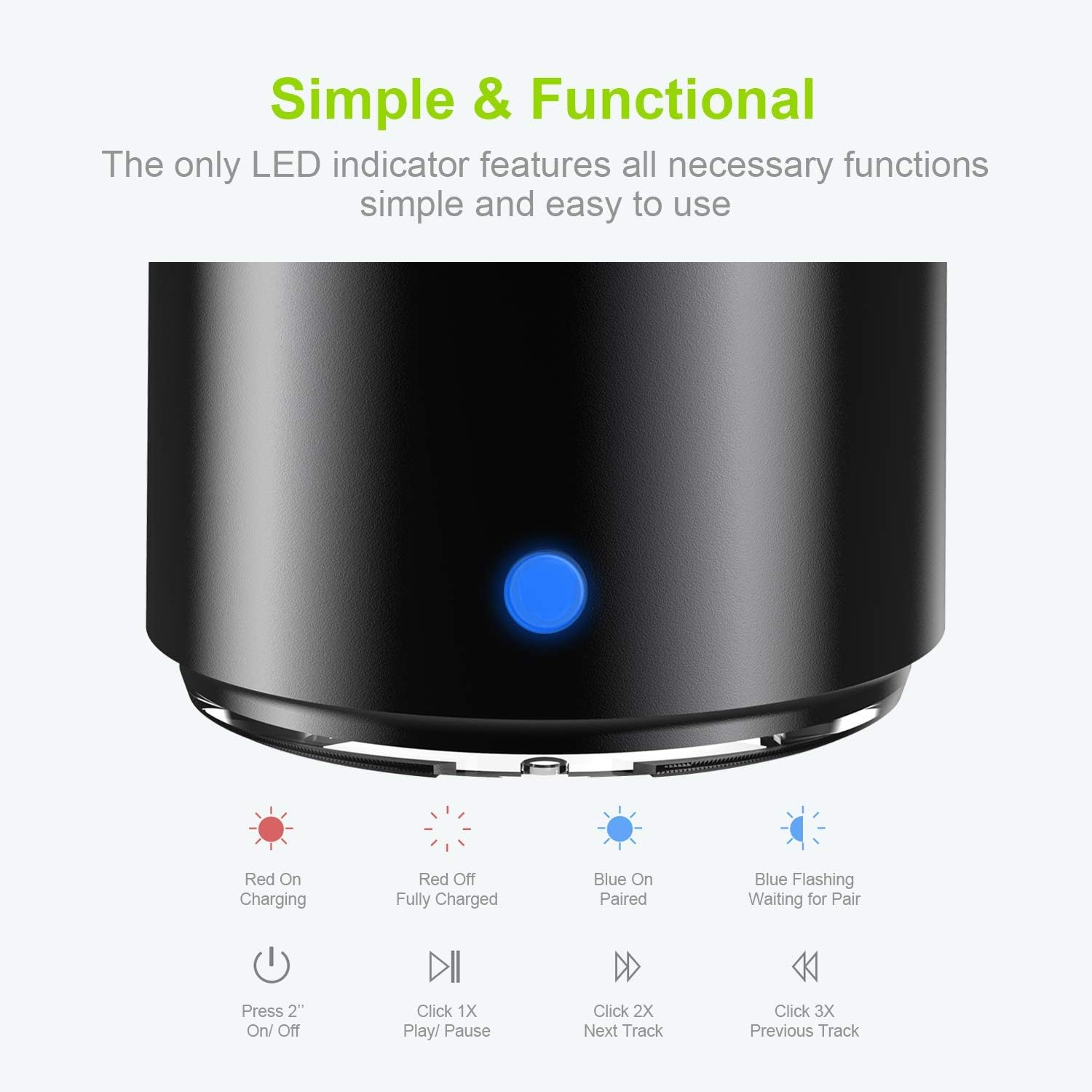 IP67 Waterproof Portable Bluetooth Speaker A106 Pro, Mini Bass Wireless Speaker with Travel Case