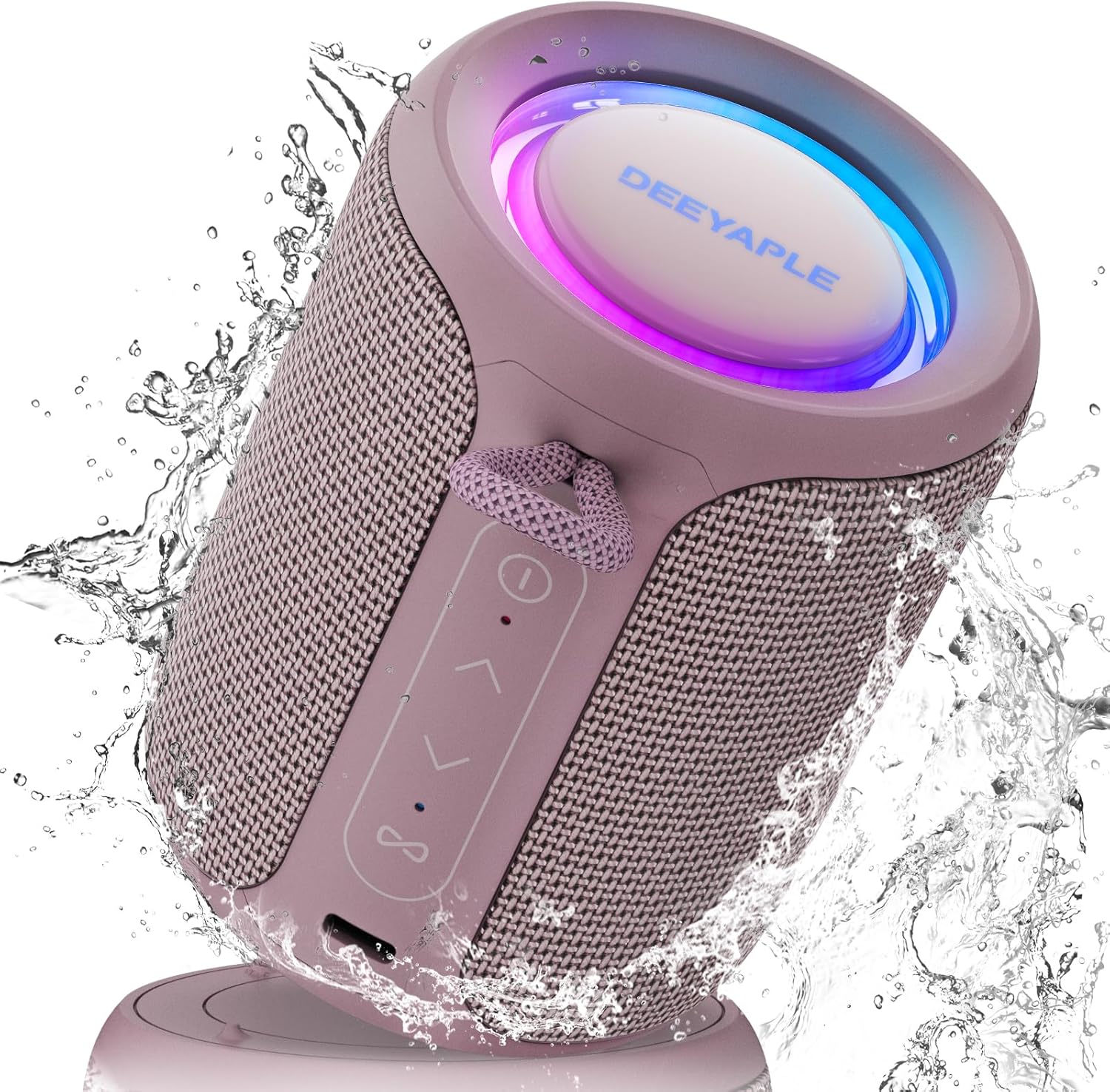 IP67 Waterproof Portable Bluetooth Speaker with RGB Lights, 15W Stereo Sound Wireless Speaker, TWS Pairing & 2500mAh Battery for Outdoor, Home, Party & Beach