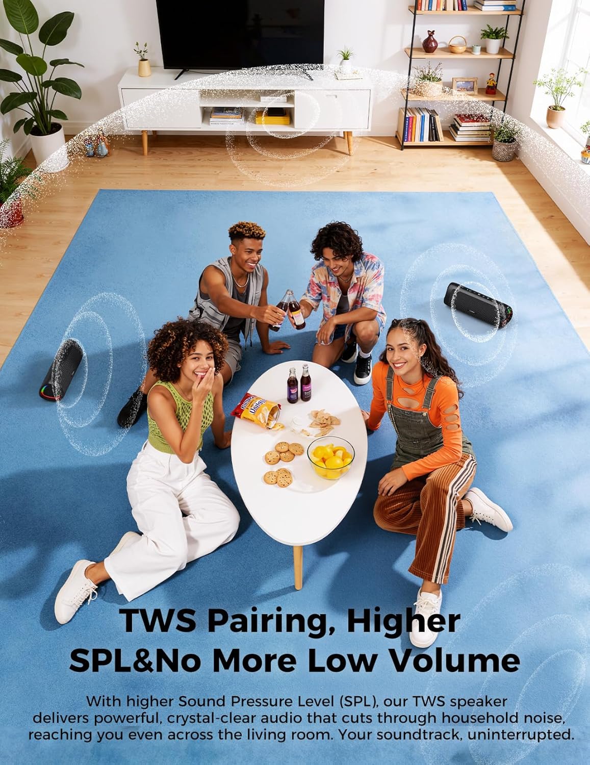 BolaButty Portable Bluetooth Speaker, IPX5 Waterproof Wireless Speaker with 20H Playtime, TWS Pairing & BT5.3 for Home, Outdoor, Camping & Beach