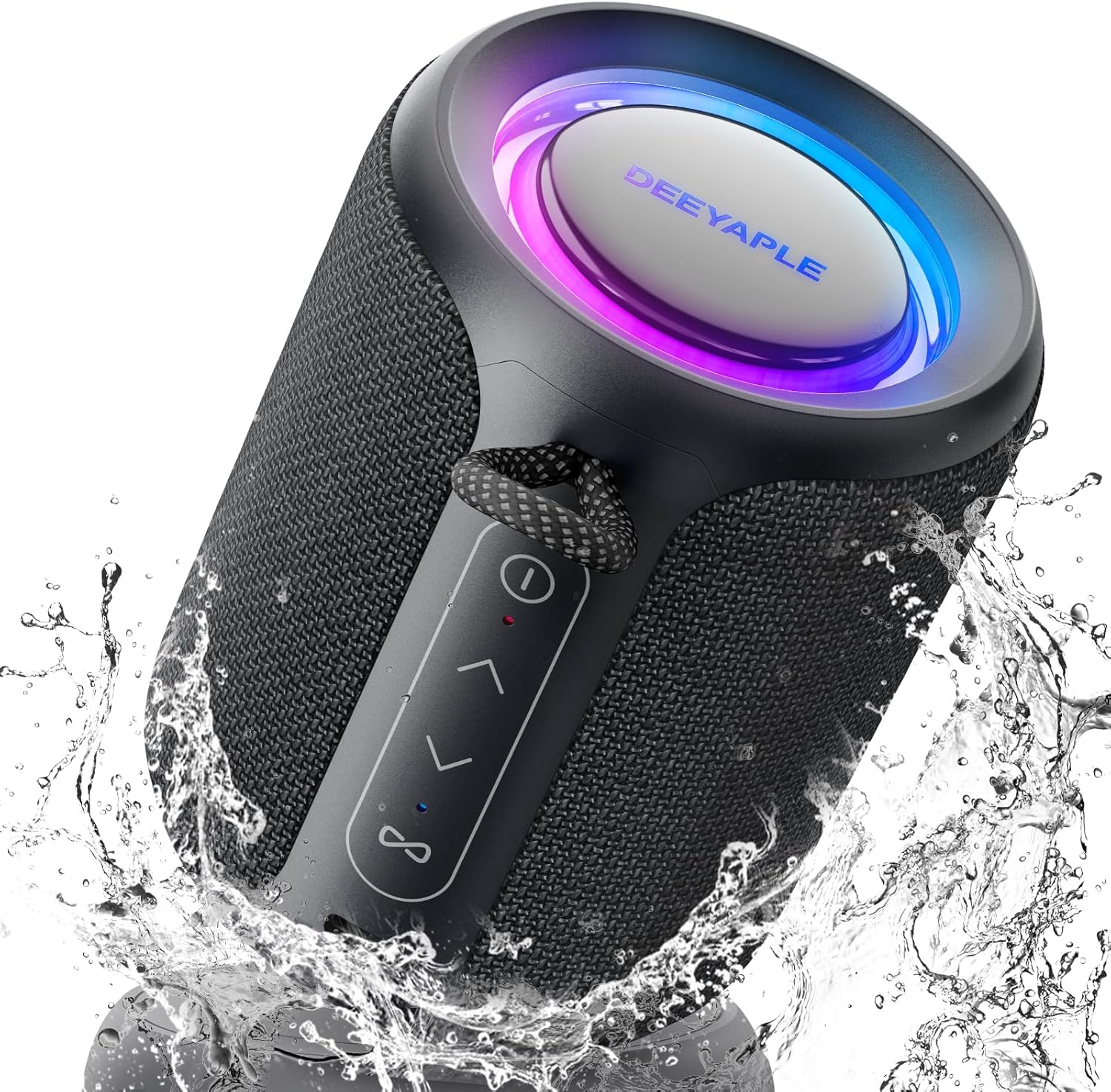 IP67 Waterproof Portable Bluetooth Speaker with RGB Lights, 15W Stereo Sound Wireless Speaker, TWS Pairing & 2500mAh Battery for Outdoor, Home, Party & Beach