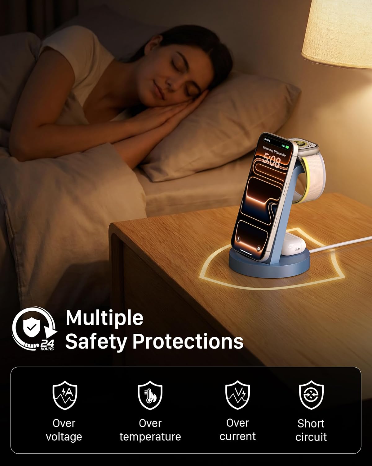 3-in-1 Wireless Charging Station for iPhone, Apple Watch & AirPods